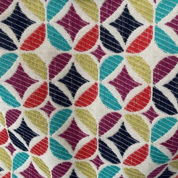 VTG Fossil Tan Leather Canvas Geometric Patterned Crossbody Bag Boho Retro NWOT - Picture 7 of 11